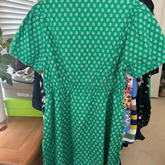 JCrew Factory Green Floral Dress - Picture 4 of 6